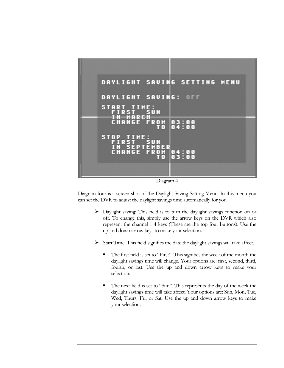 Daylight setting menu | Compex Systems DVR4-80 User Manual | Page 18 / 105