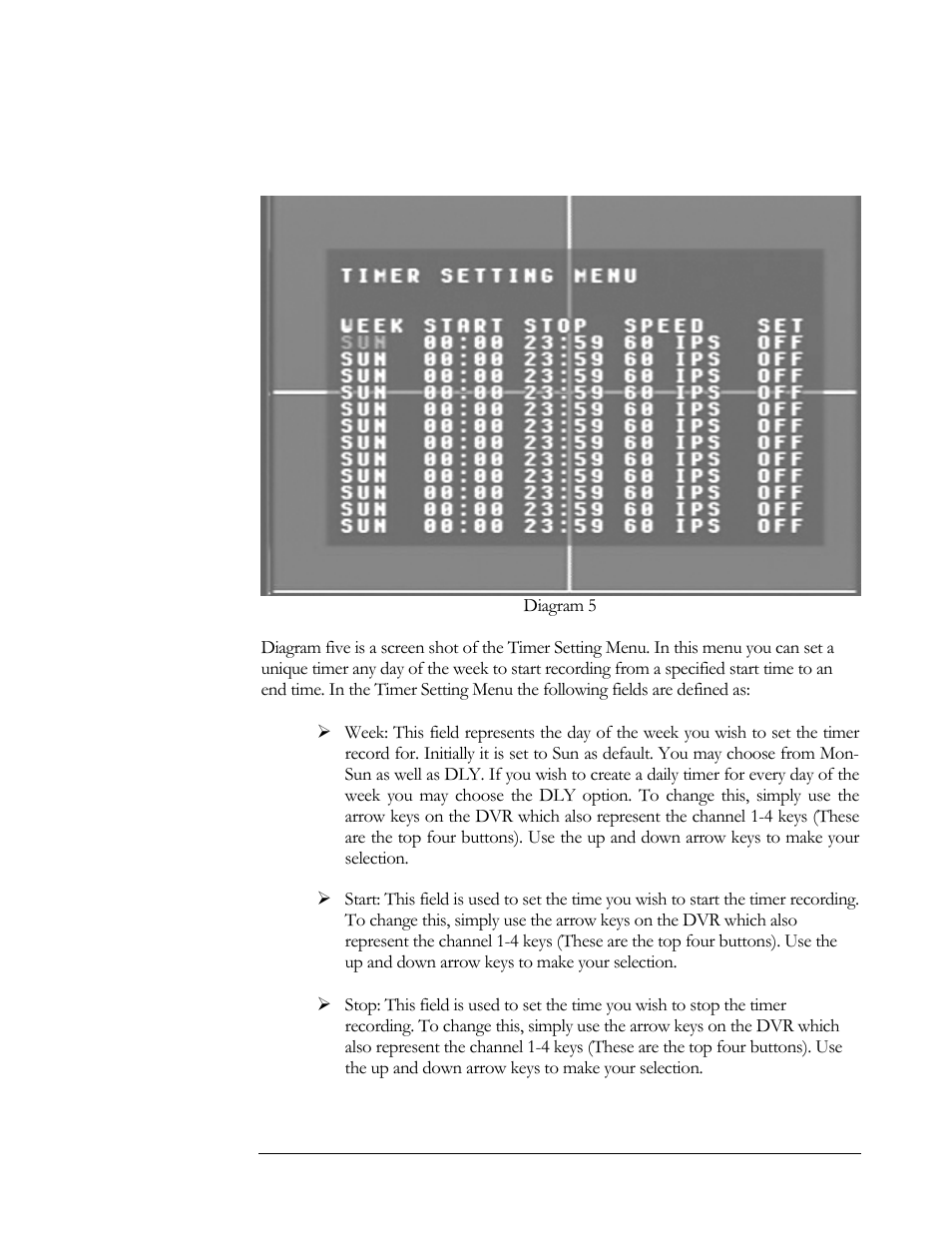 Timer setting menu | Compex Systems DVR4-80 User Manual | Page 20 / 105