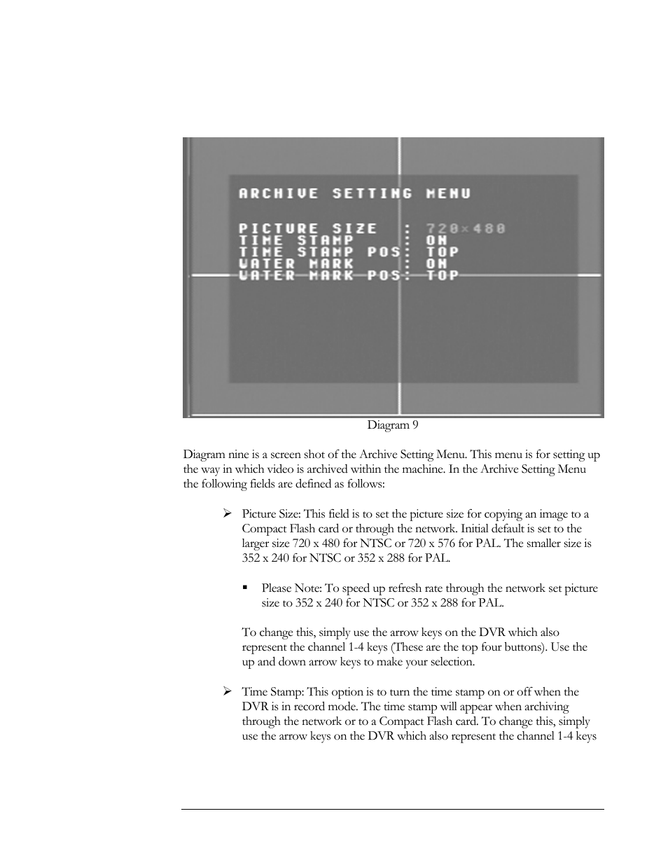 Archive setting menu | Compex Systems DVR4-80 User Manual | Page 29 / 105