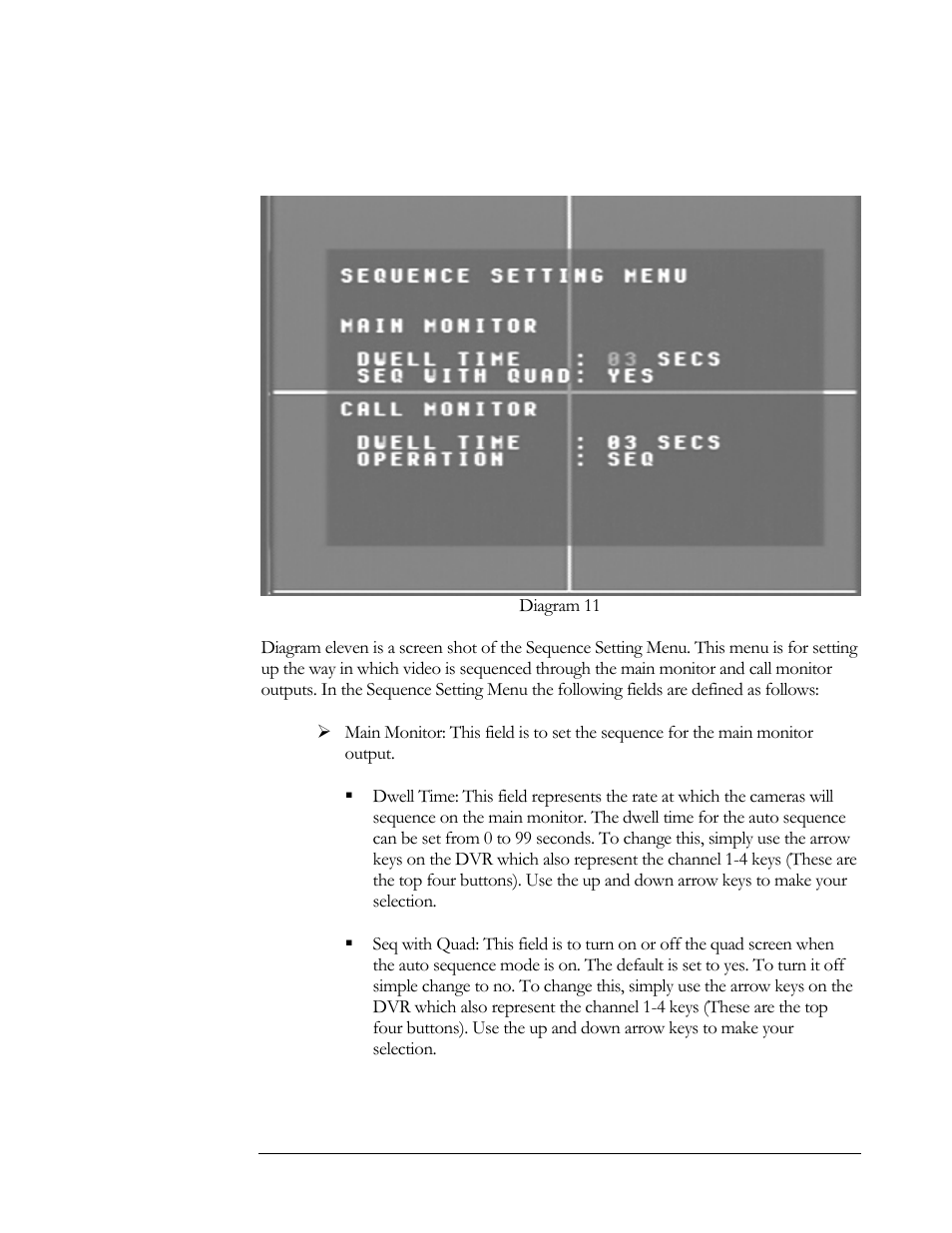 Sequence setting menu | Compex Systems DVR4-80 User Manual | Page 33 / 105