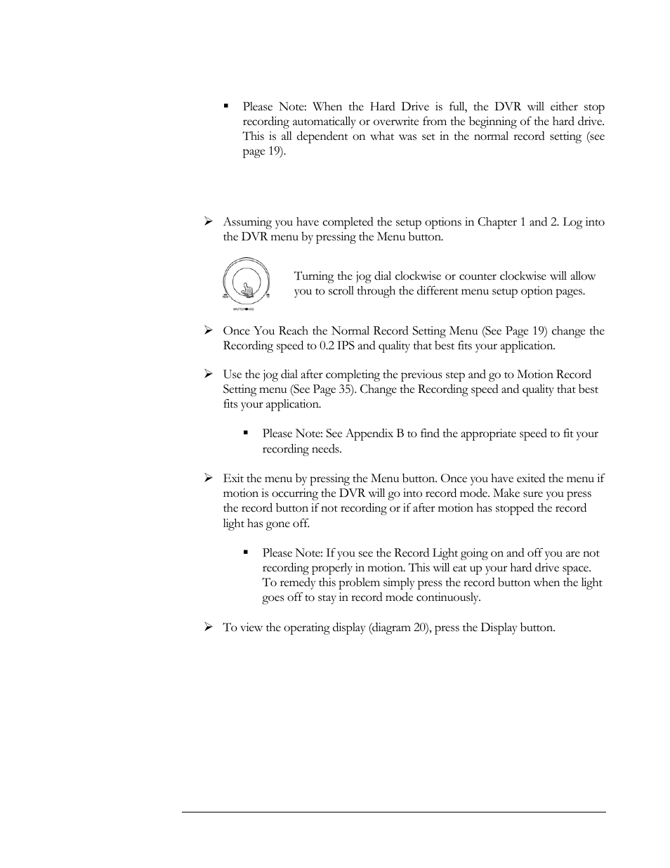 Motion recording setup | Compex Systems DVR4-80 User Manual | Page 45 / 105