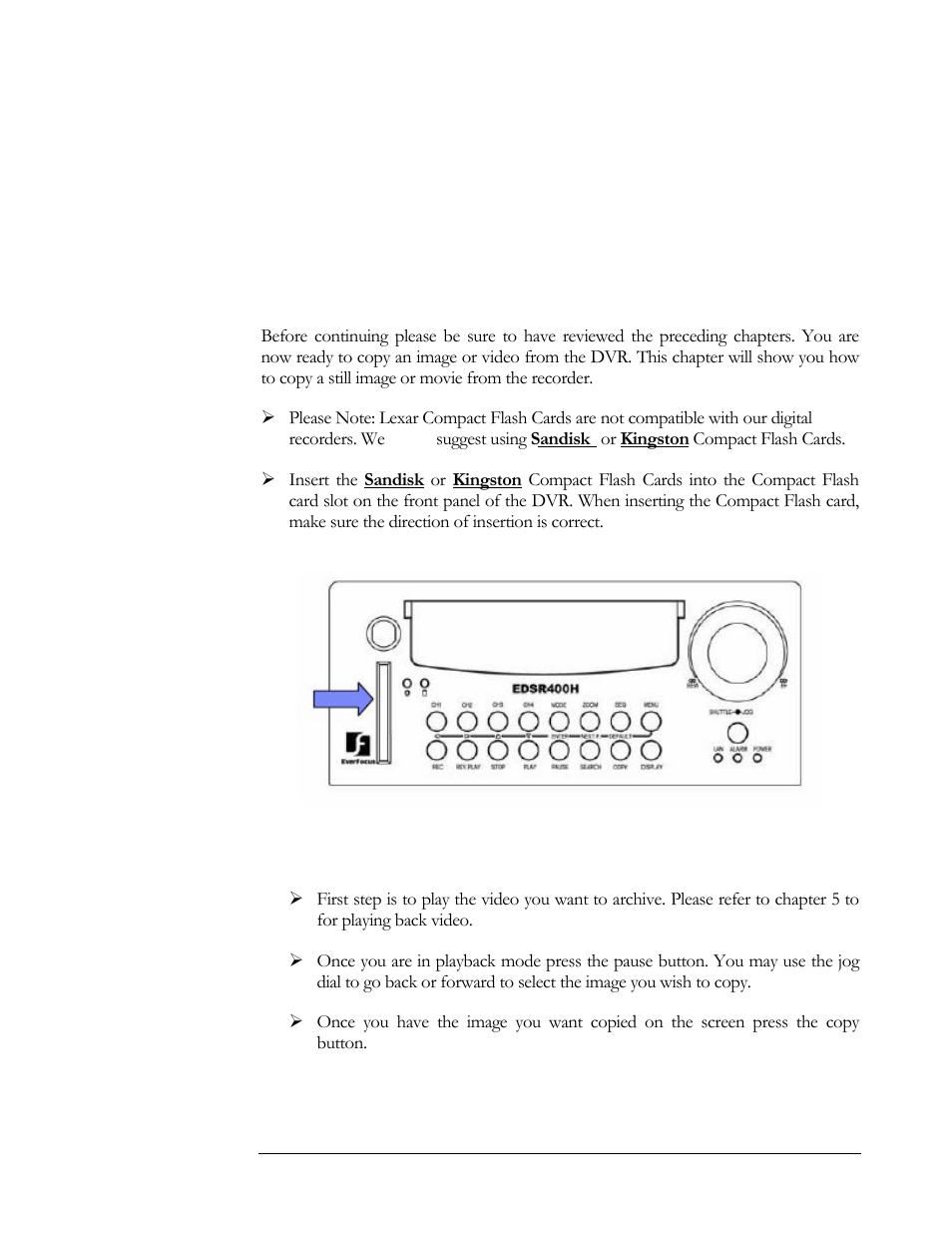 Copying video, Chapter | Compex Systems DVR4-80 User Manual | Page 53 / 105