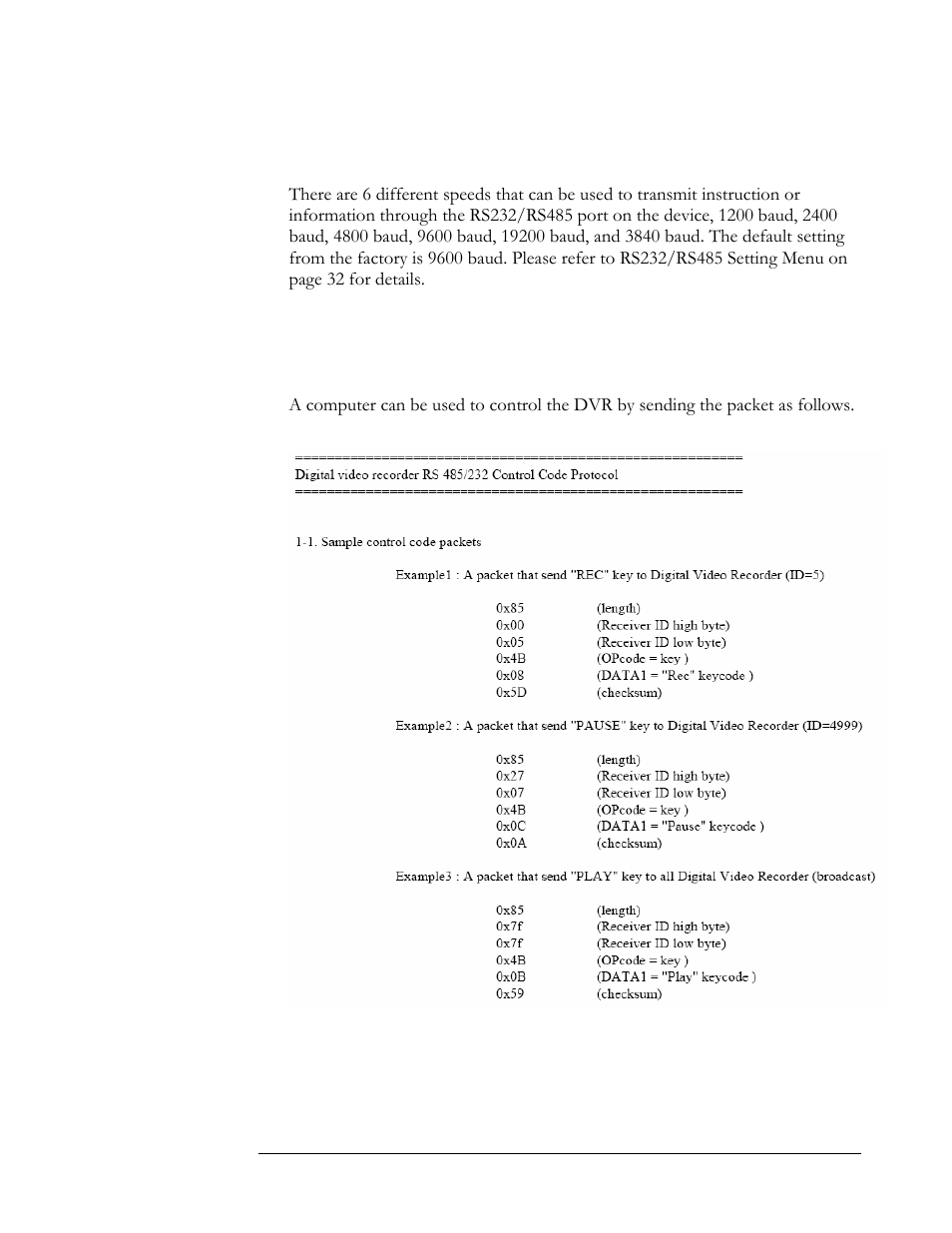 Transmission setting, Remote control protocol | Compex Systems DVR4-80 User Manual | Page 93 / 105