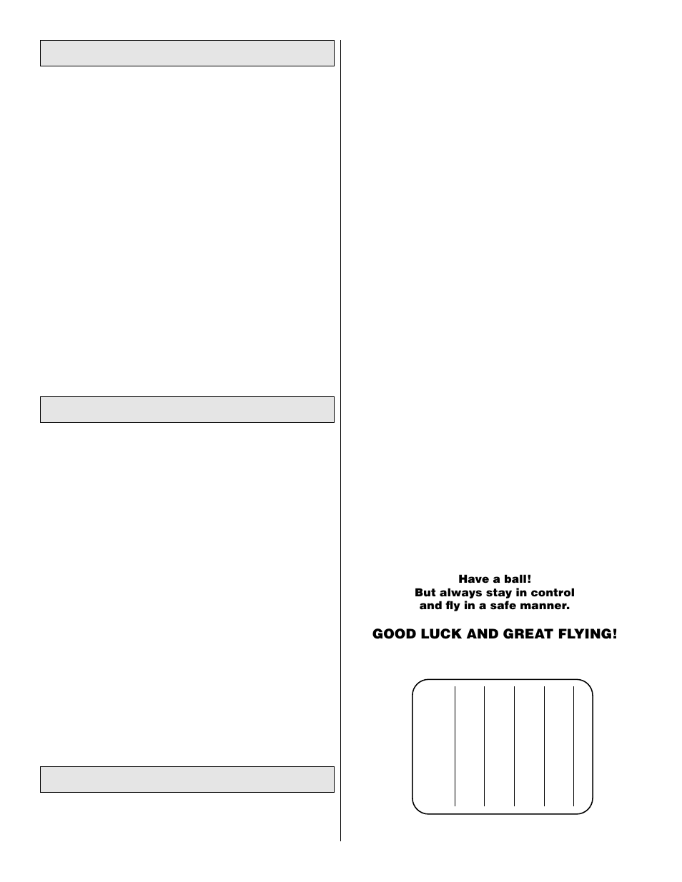Takeoff, Flight, Landing | Great Planes Revolver GP/EP ARF 70" - GPMA1019 User Manual | Page 24 / 24