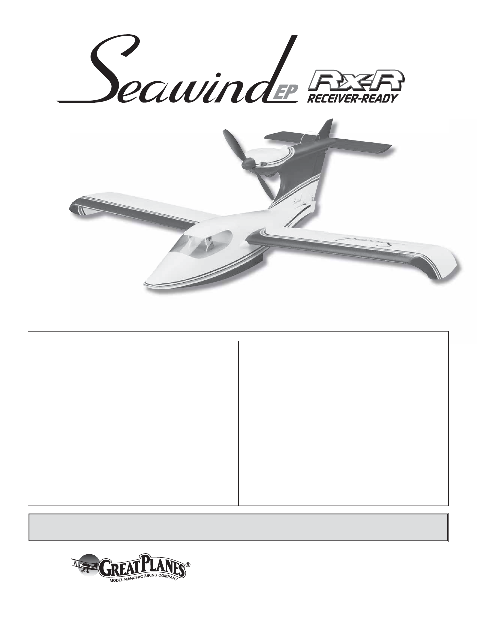Great Planes Seawind EP Rx-R - GPMA5750 User Manual | 16 pages