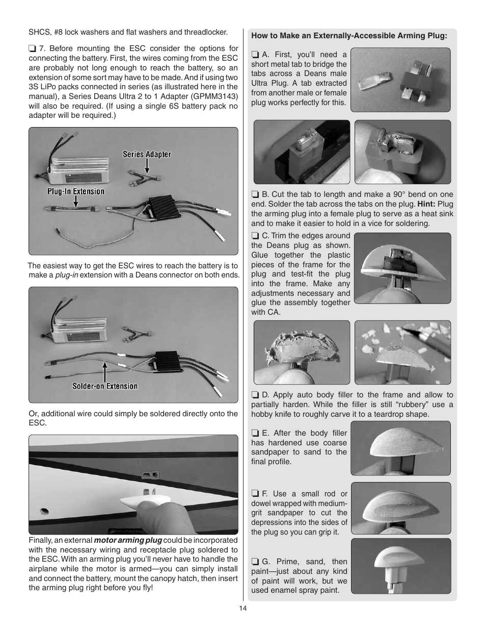 Great Planes Sequence 1.20 EP/GP ARF - GPMA1232 User Manual | Page 14 / 32