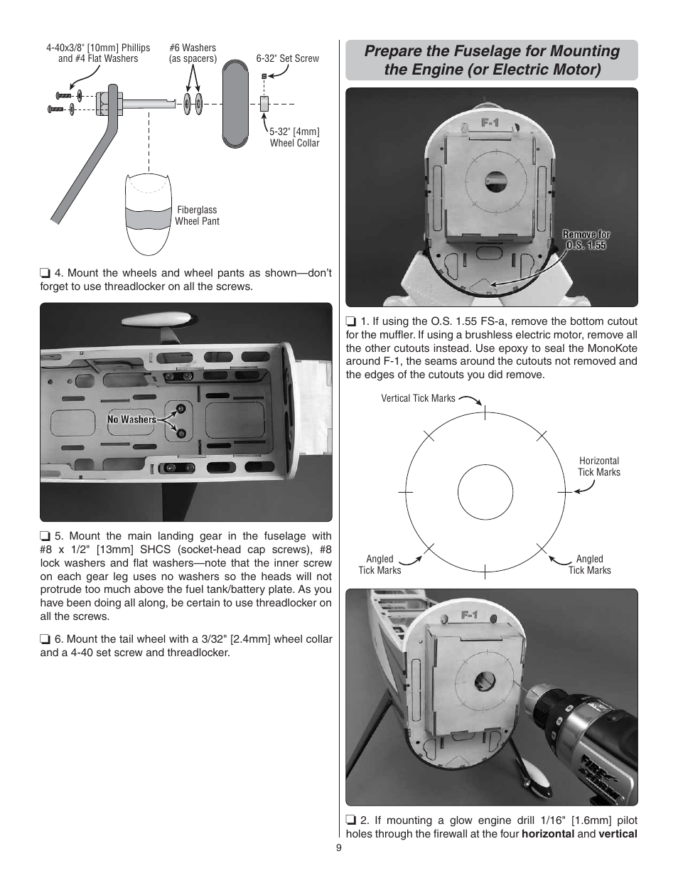 Great Planes Sequence 1.20 EP/GP ARF - GPMA1232 User Manual | Page 9 / 32