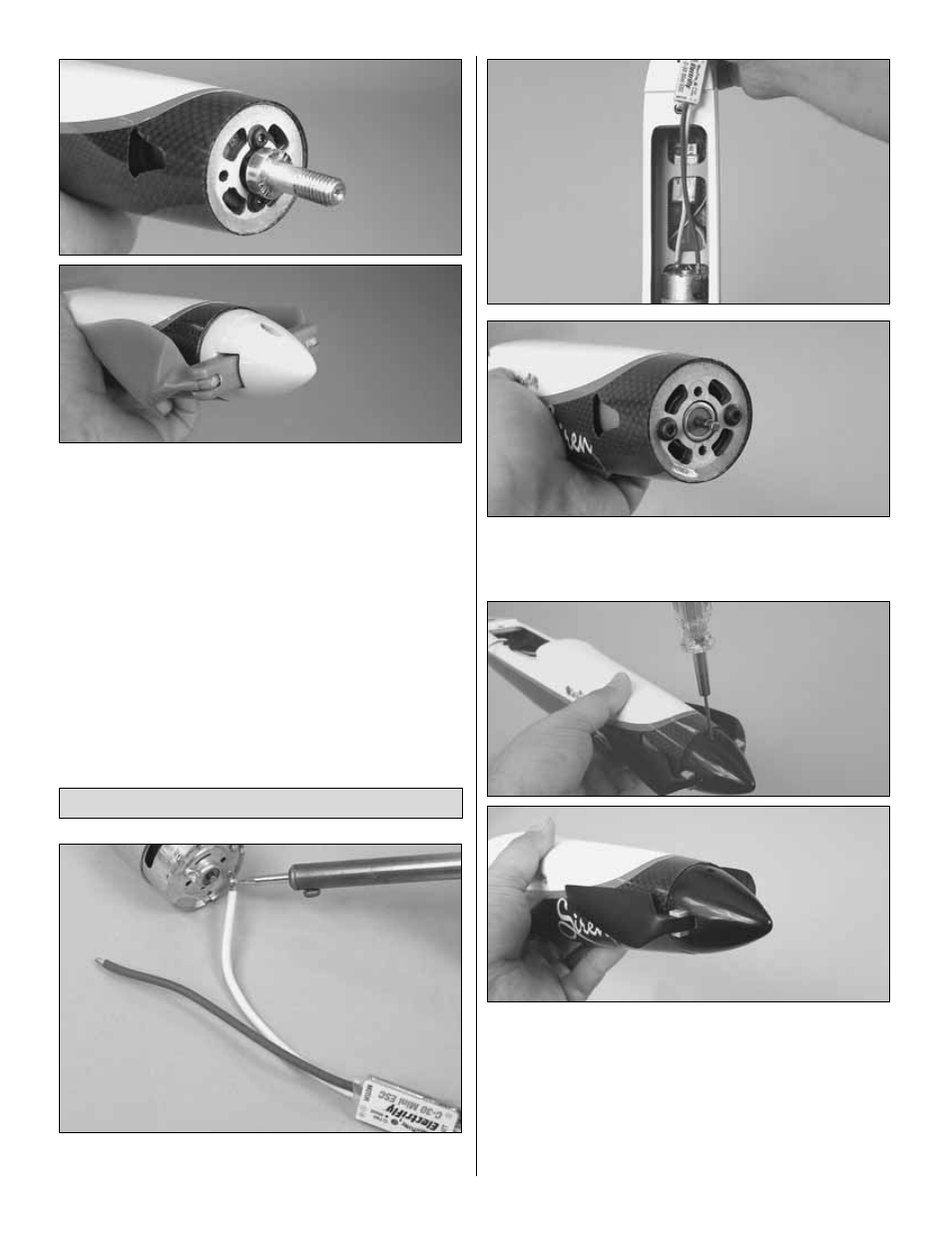 Brushed motor installation | Great Planes Siren EP ARF - GPMA1065 User Manual | Page 12 / 20