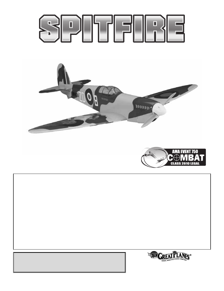Great Planes Spitfire 25 GP/EP ARF - GPMA1478 User Manual | 32 pages