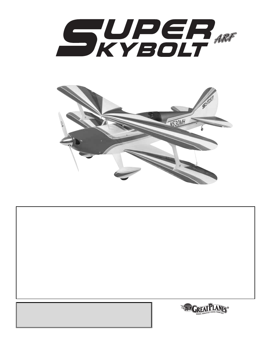 Great Planes Super Skybolt 60 ARF - GPMA1242 User Manual | 32 pages