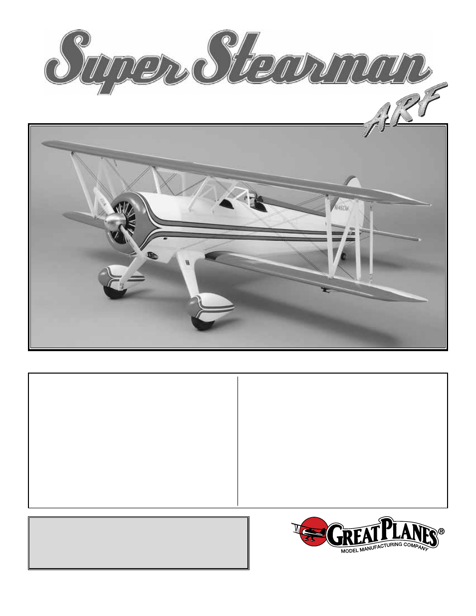 Great Planes Super Stearman 1.20 ARF - GPMA1350 User Manual | 40 pages