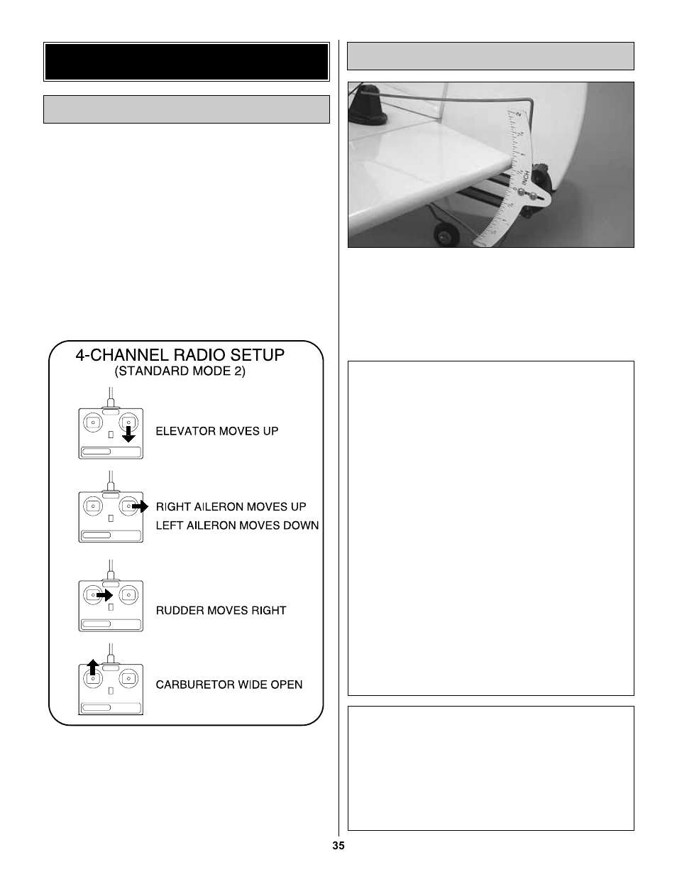 Set the control throws | Great Planes Super Stearman 1.20 ARF - GPMA1350 User Manual | Page 35 / 40