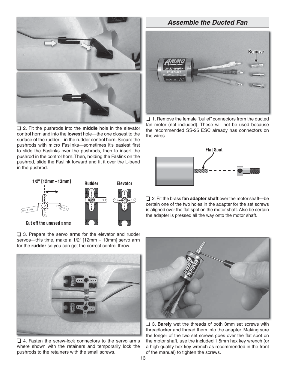 Assemble the ducted fan | Great Planes Syncro EDF - GPMA1581 User Manual | Page 13 / 24