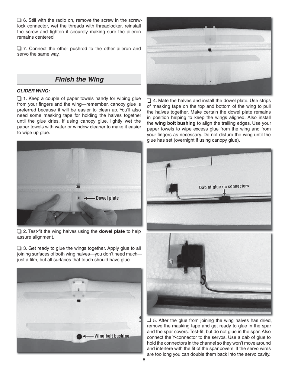 Finish the wing | Great Planes Syncro EDF - GPMA1581 User Manual | Page 8 / 24