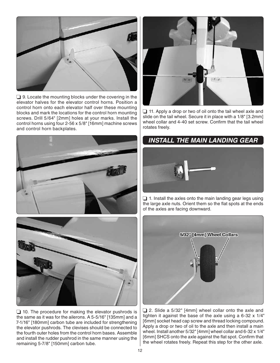 Install the main landing gear | Great Planes U-Can-Do SF EP/GP .80 ARF - GPMA1272 User Manual | Page 12 / 32