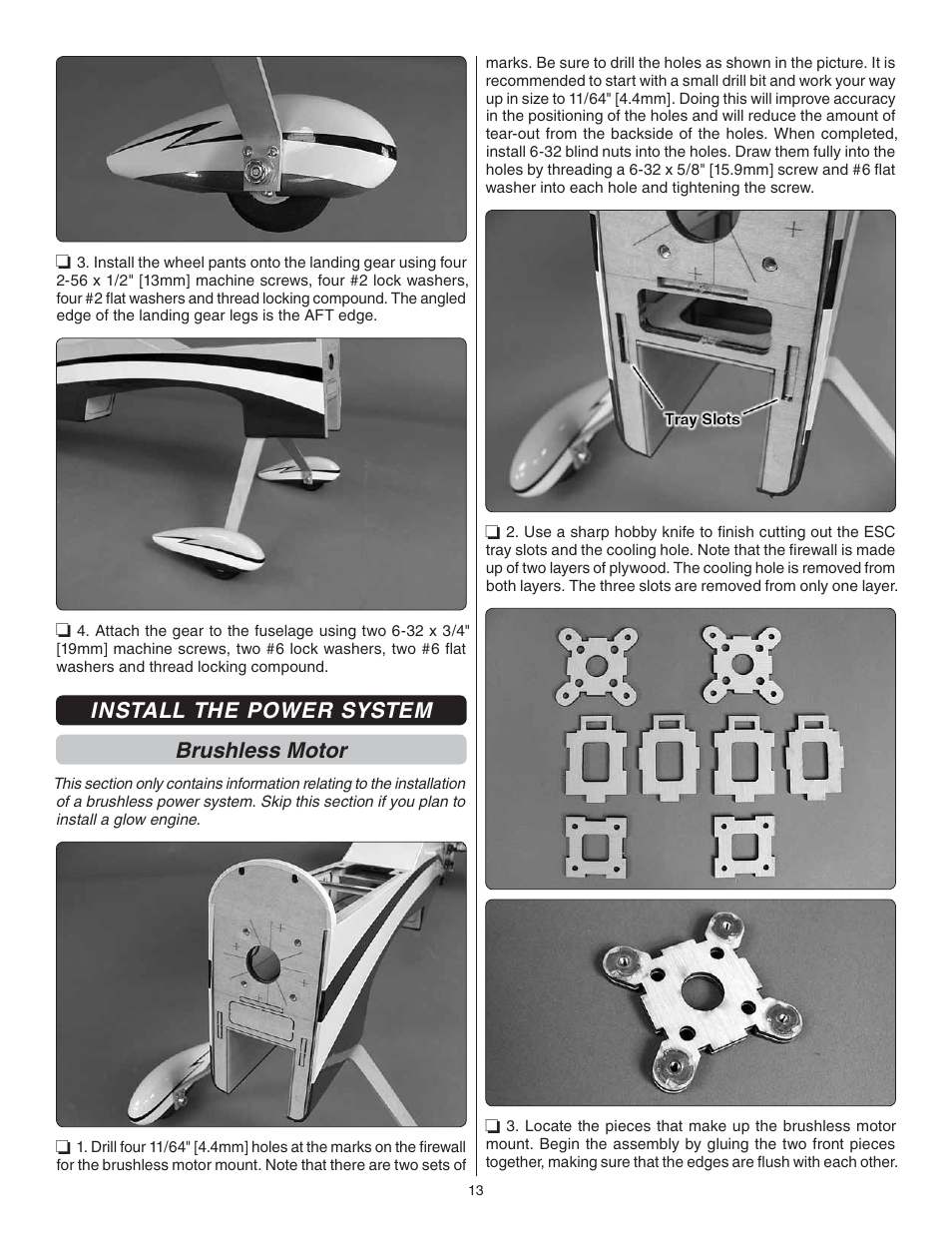 Install the power system brushless motor | Great Planes U-Can-Do SF EP/GP .80 ARF - GPMA1272 User Manual | Page 13 / 32