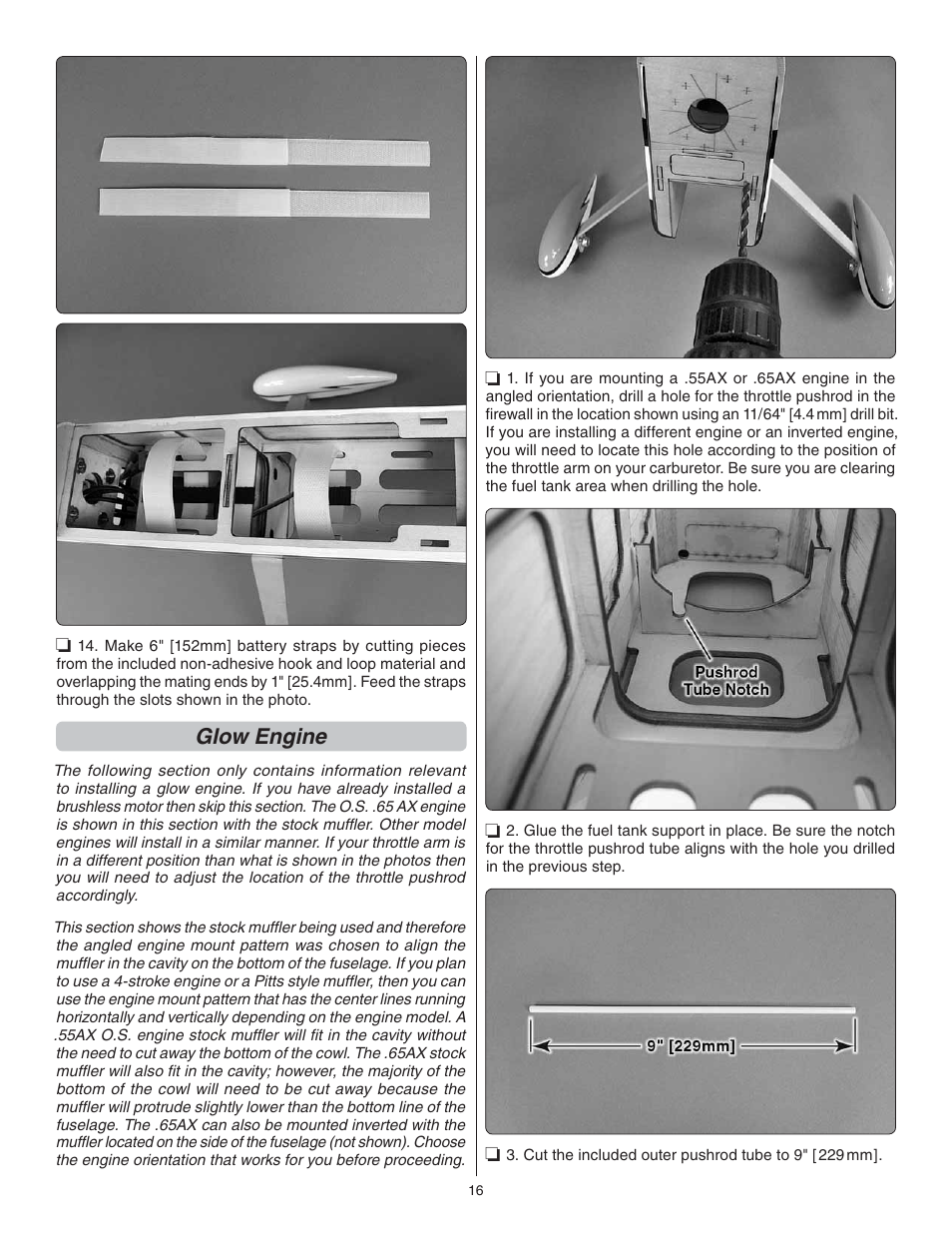 Glow engine | Great Planes U-Can-Do SF EP/GP .80 ARF - GPMA1272 User Manual | Page 16 / 32