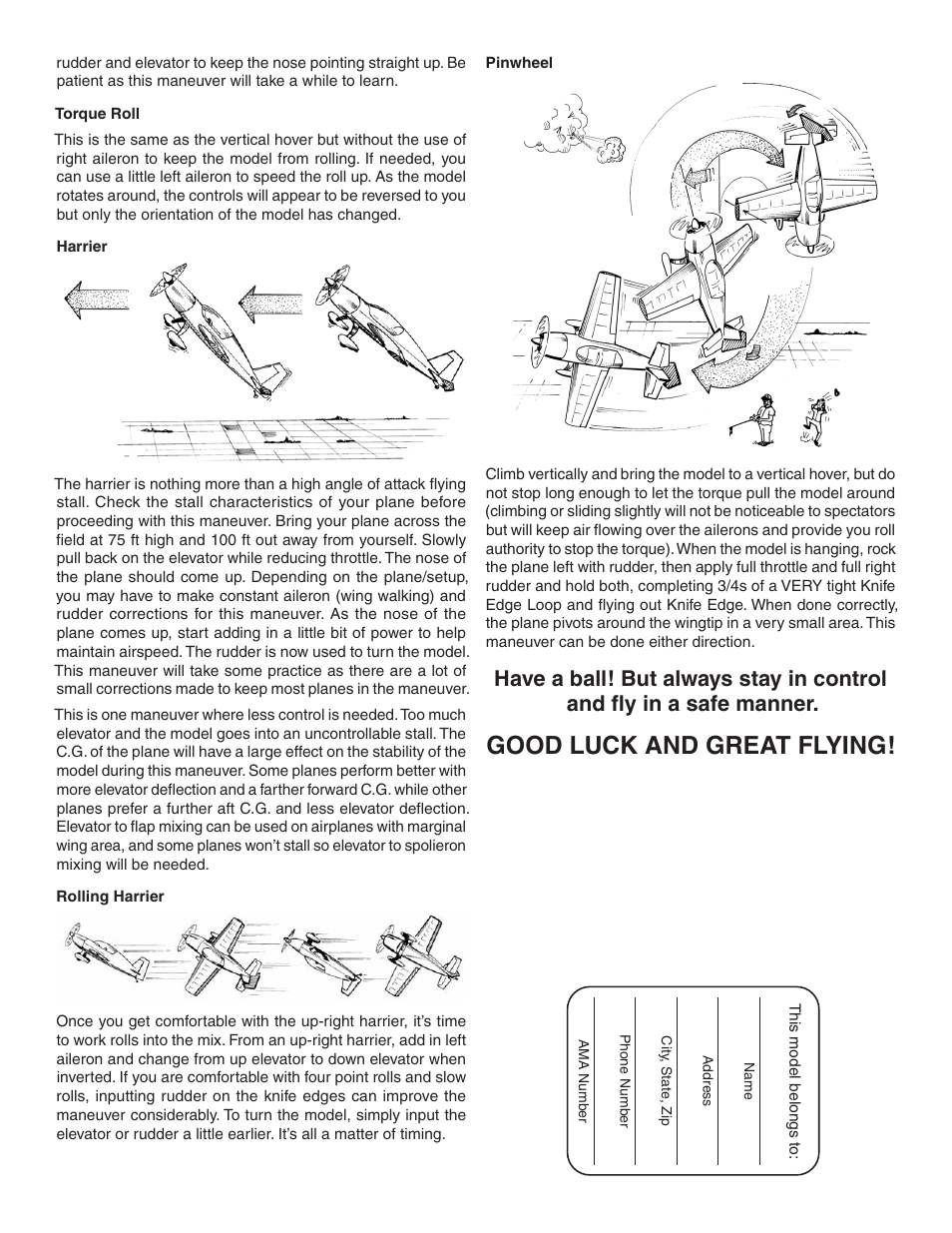 Good luck and great flying | Great Planes U-Can-Do SF EP/GP .80 ARF - GPMA1272 User Manual | Page 32 / 32