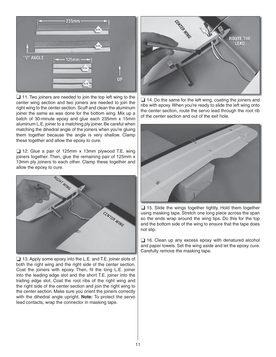 Great Planes Waco YMF-5D Biplane ARF - GPMA1295 User Manual | Page 11 / 40