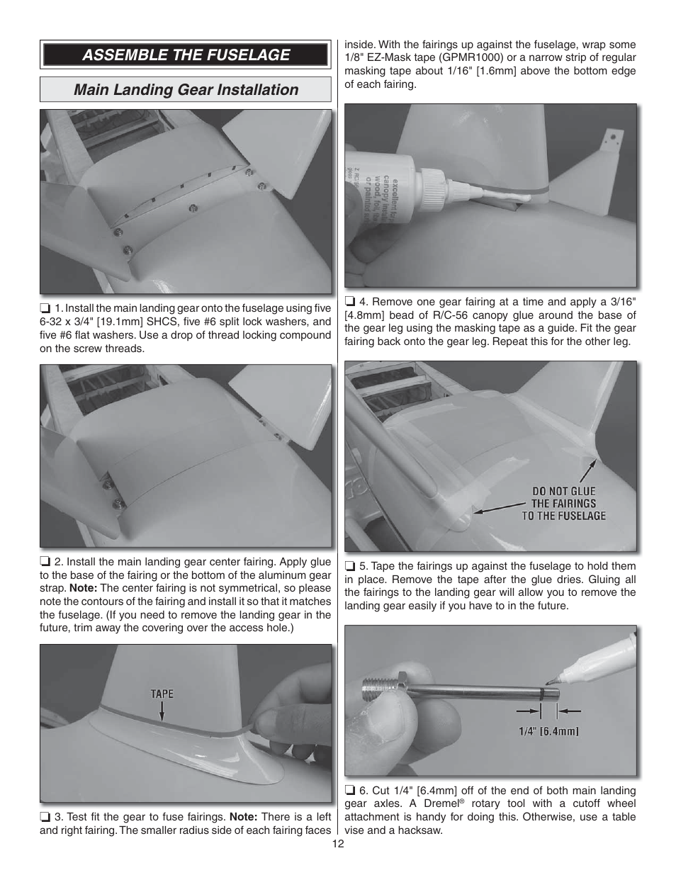 Great Planes Waco YMF-5D Biplane ARF - GPMA1295 User Manual | Page 12 / 40