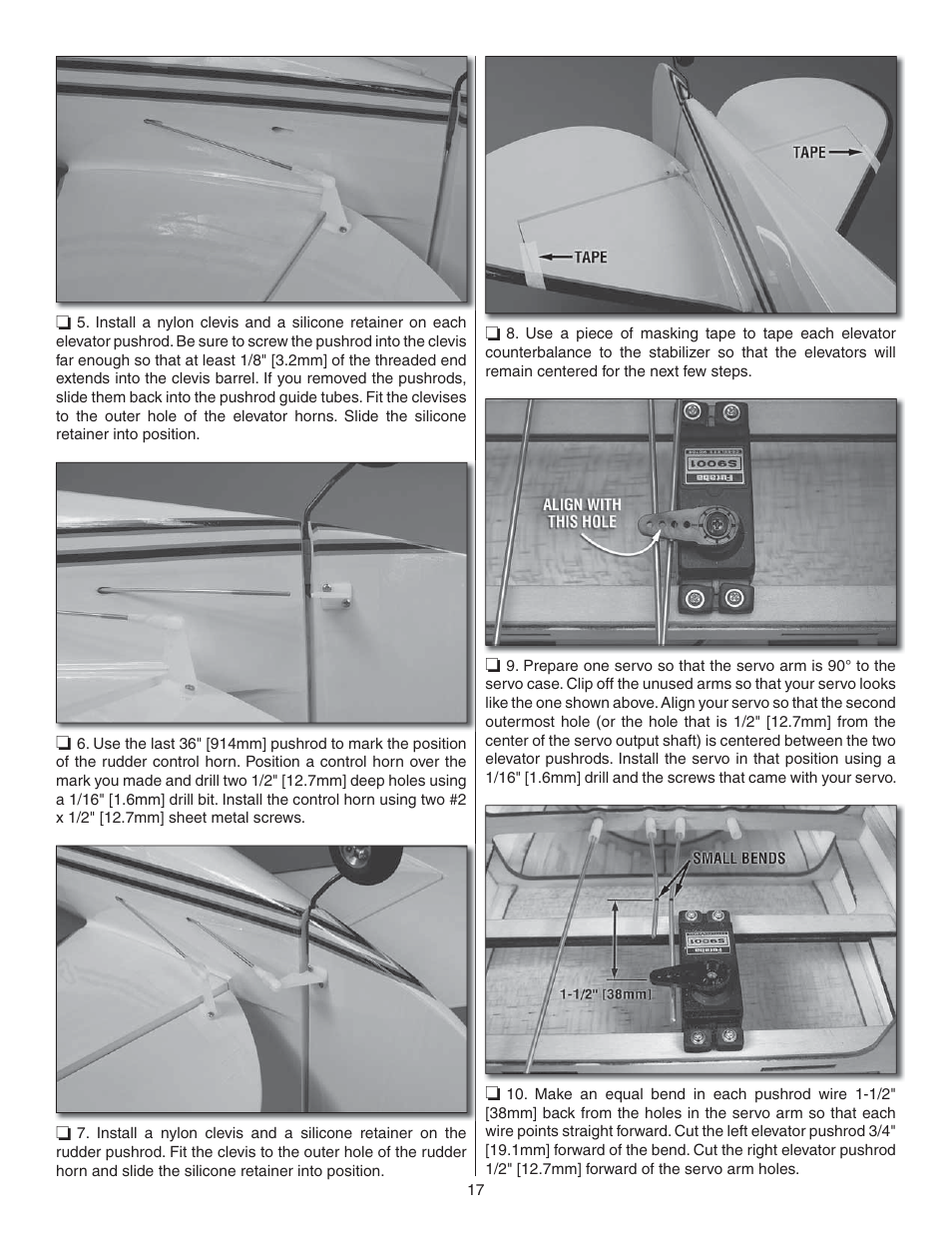 Great Planes Waco YMF-5D Biplane ARF - GPMA1295 User Manual | Page 17 / 40