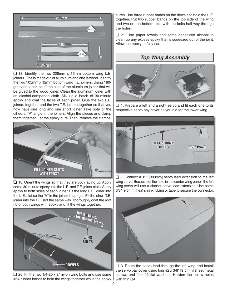 Top wing assembly | Great Planes Waco YMF-5D Biplane ARF - GPMA1295 User Manual | Page 9 / 40