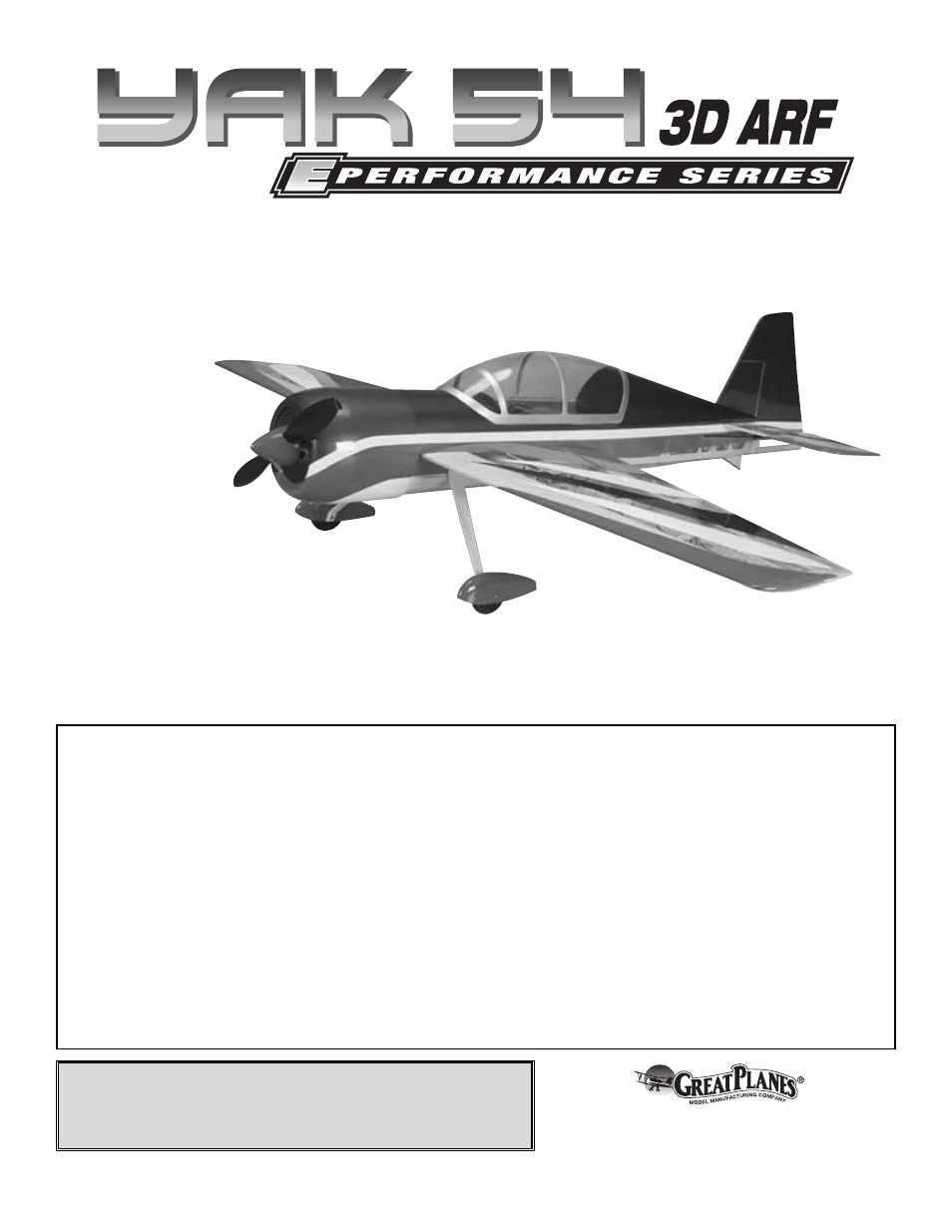 Great Planes Yak-54 EP 3D ARF - GPMA1542 User Manual | 28 pages
