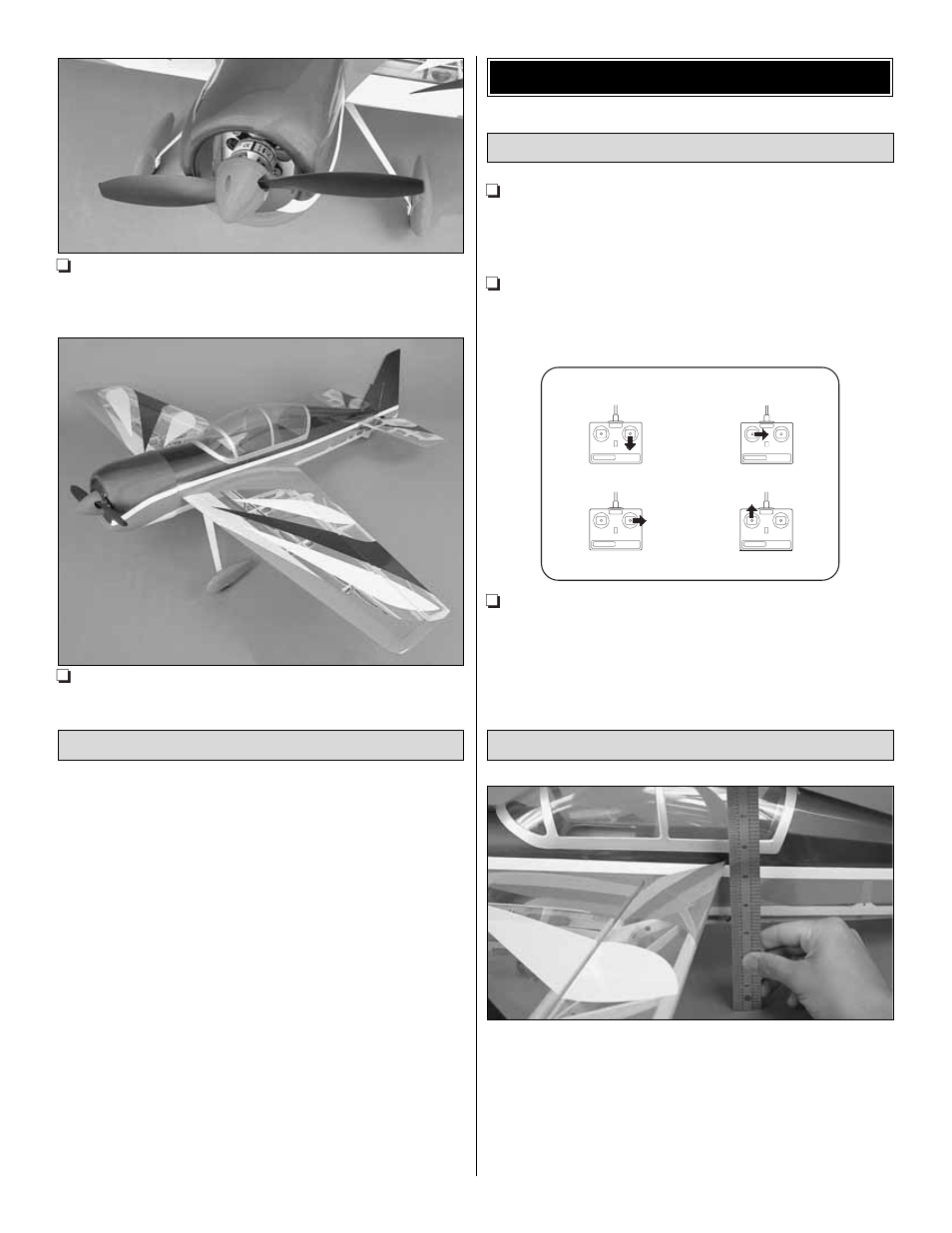 Get the model ready to fly, Set the control throws, Check the control directions | Apply the decals | Great Planes Yak-54 EP 3D ARF - GPMA1542 User Manual | Page 20 / 28