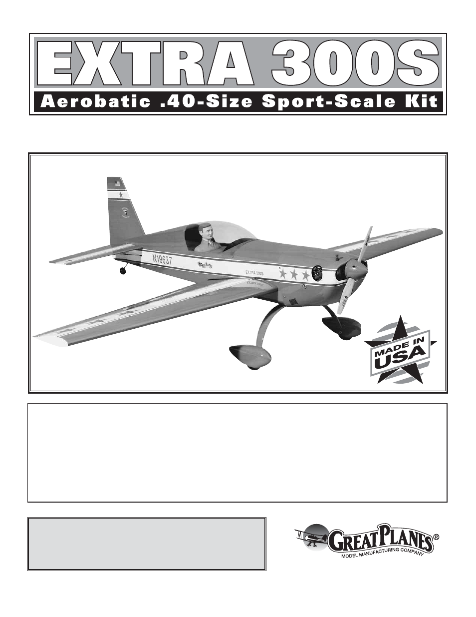 Great Planes Extra 300S 40 Kit - GPMA0235 User Manual | 48 pages