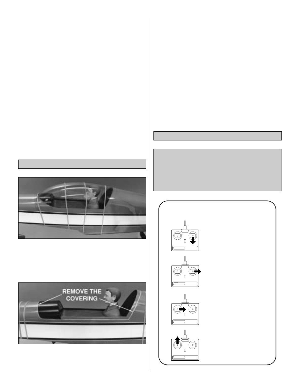 Channel radio setup, Set the control throws attach the canopy | Great Planes Extra 300S 40 Kit - GPMA0235 User Manual | Page 41 / 48