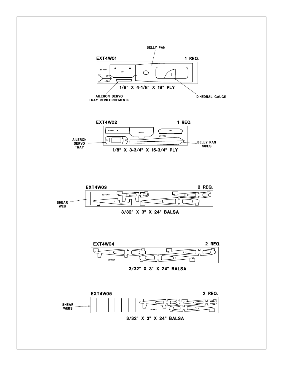 Die-cut patterns | Great Planes Extra 300S 40 Kit - GPMA0235 User Manual | Page 5 / 48
