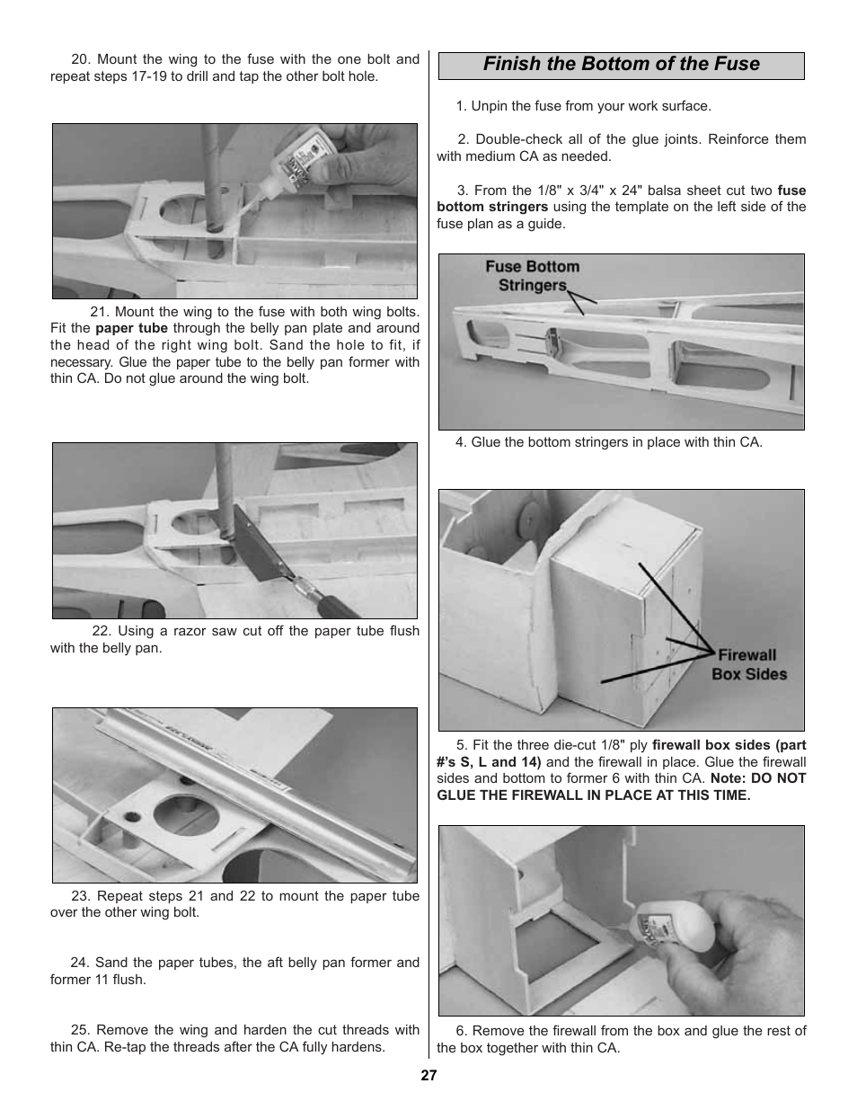 Finish the bottom of the fuse | Great Planes Extra 300S 60 Kit - GPMA0236 User Manual | Page 27 / 50