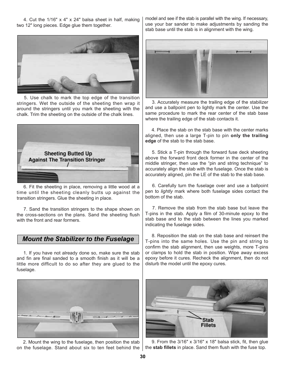 Mount the stabilizer to the fuselage | Great Planes Extra 300S 60 Kit - GPMA0236 User Manual | Page 30 / 50