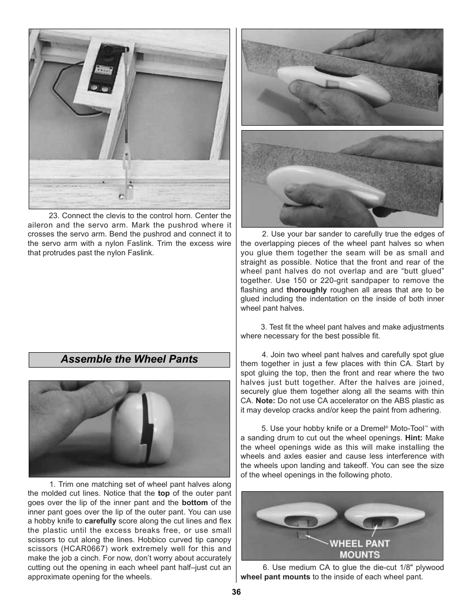 Assemble the wheel pants | Great Planes Extra 300S 60 Kit - GPMA0236 User Manual | Page 36 / 50