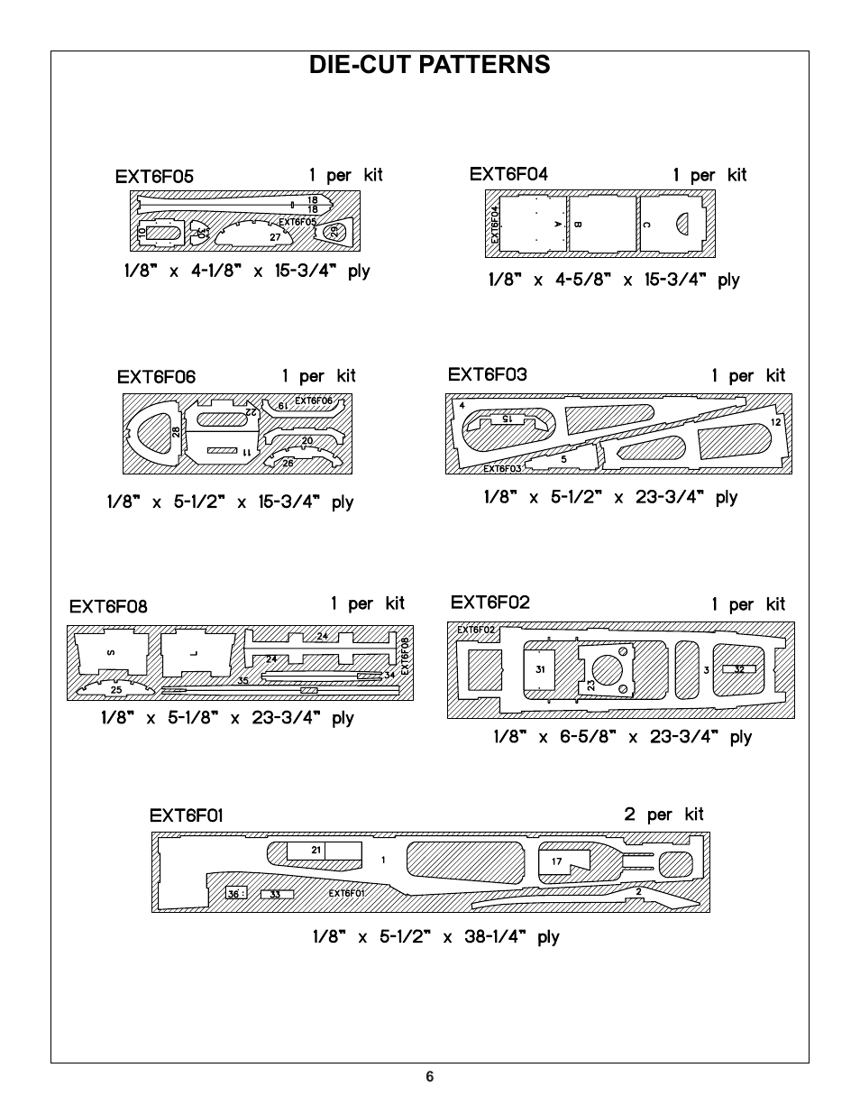 Die-cut patterns | Great Planes Extra 300S 60 Kit - GPMA0236 User Manual | Page 6 / 50