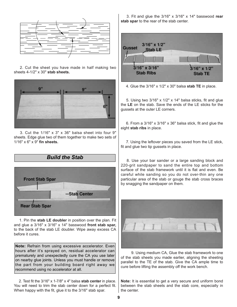 Build the stab | Great Planes Extra 300S 60 Kit - GPMA0236 User Manual | Page 9 / 50