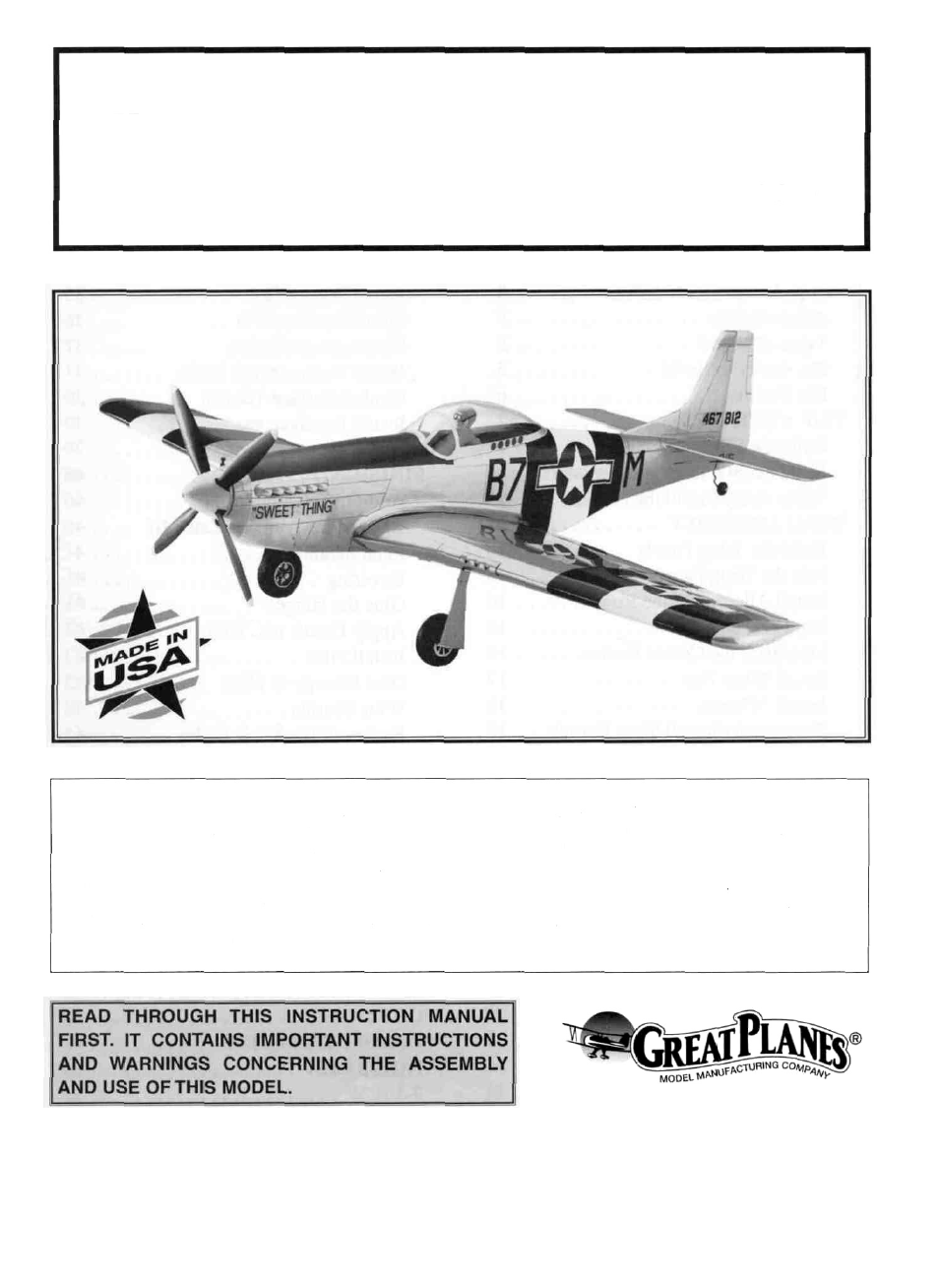 Great Planes P-51D Mustang 40 Kit - GPMA0175 User Manual | 52 pages