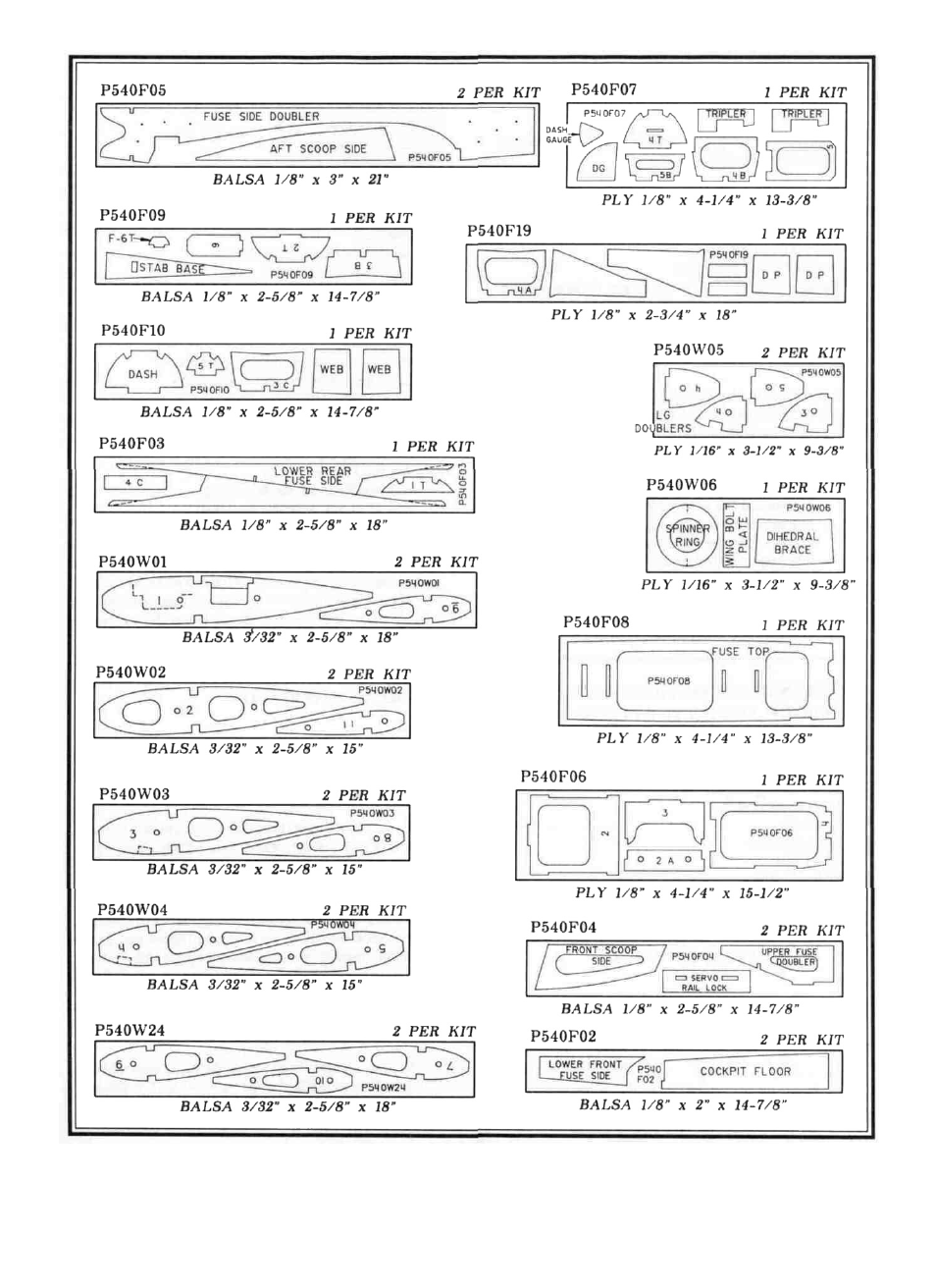 Die patterns | Great Planes P-51D Mustang 40 Kit - GPMA0175 User Manual | Page 6 / 52