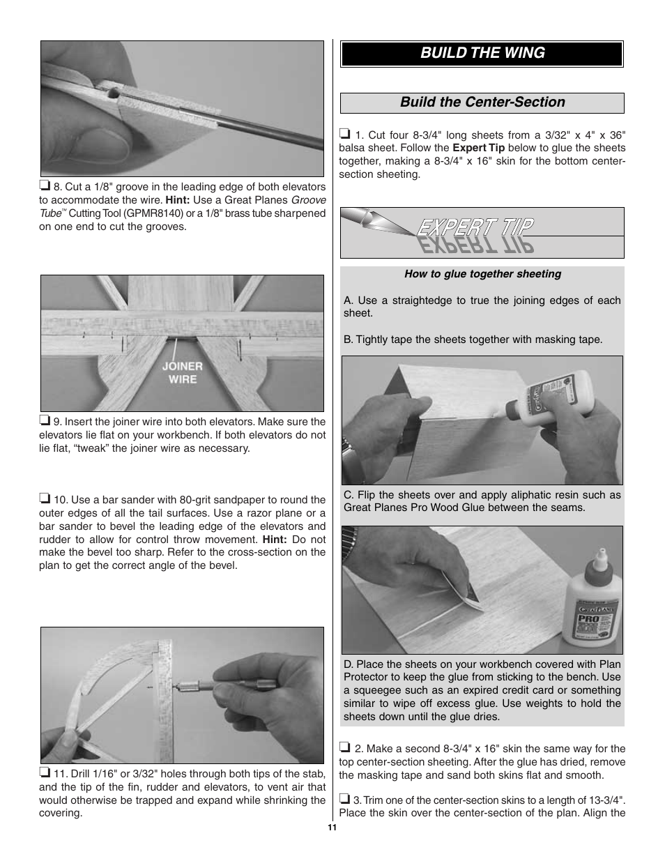 Build the wing | Great Planes Pete 'n Poke 40 Kit - GPMA0493 User Manual | Page 11 / 46