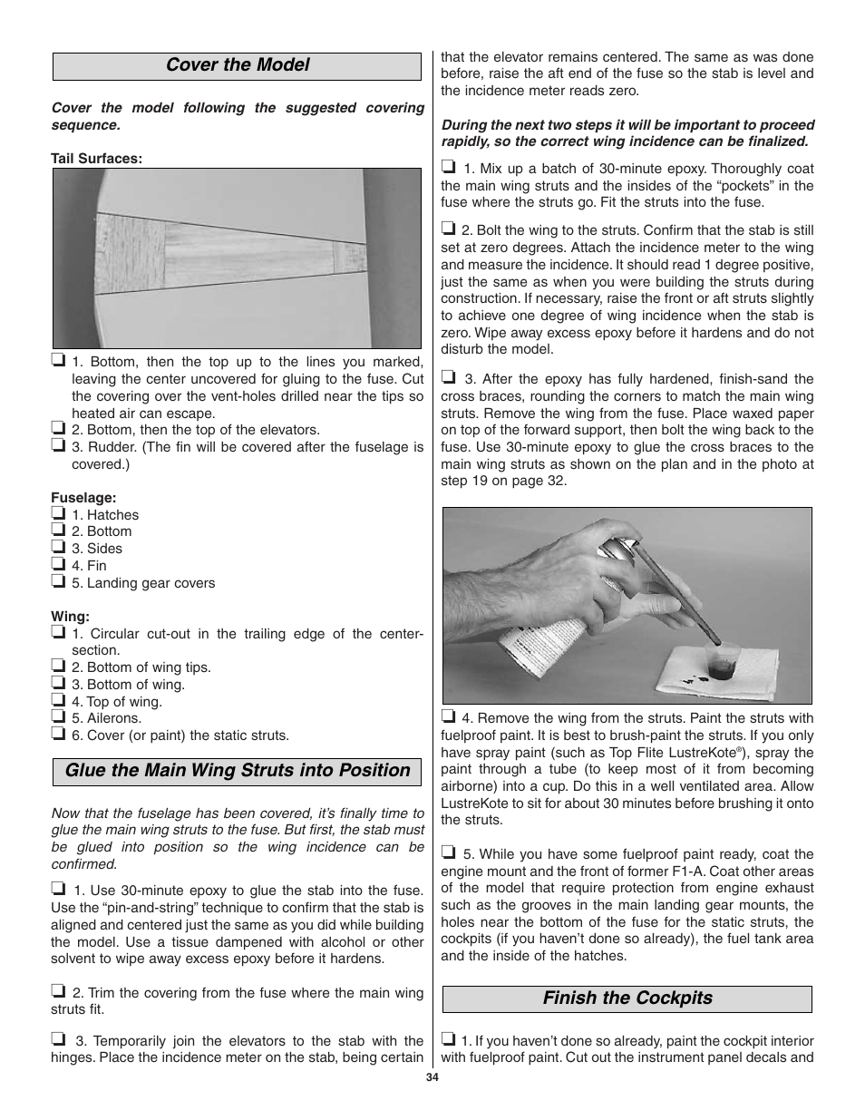 Great Planes Pete 'n Poke 40 Kit - GPMA0493 User Manual | Page 34 / 46