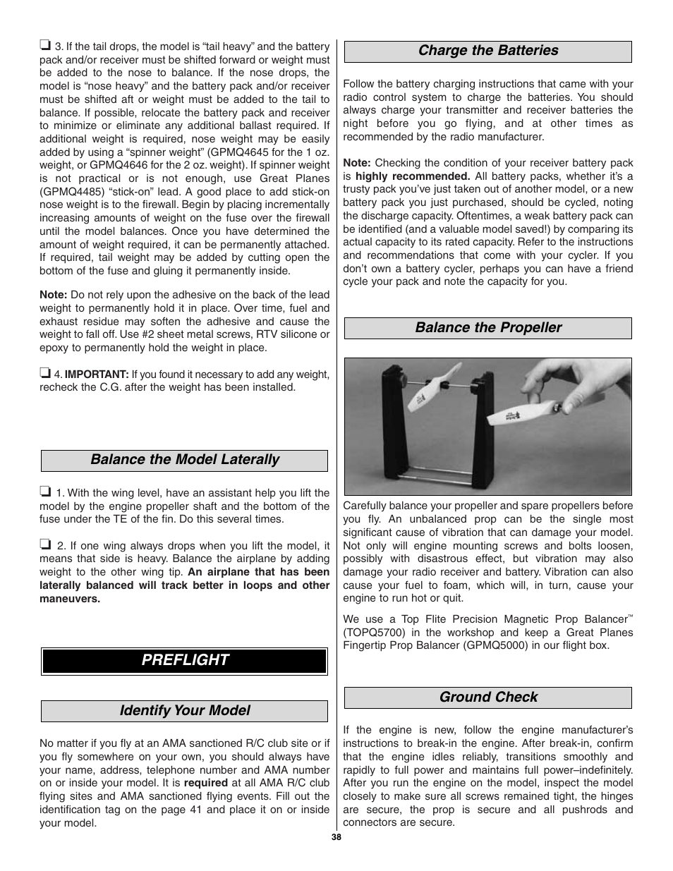 Preflight | Great Planes Pete 'n Poke 40 Kit - GPMA0493 User Manual | Page 38 / 46