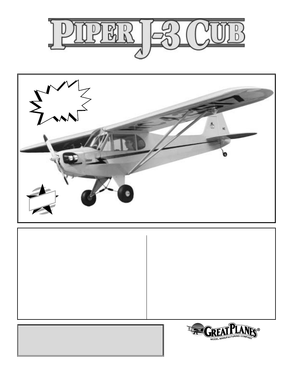 Great Planes Piper J-3 Cub 40 Kit - GPMA0160 User Manual | 48 pages