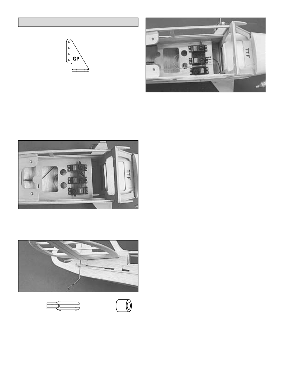 Install servos, horns and pushrods | Great Planes Piper J-3 Cub 40 Kit - GPMA0160 User Manual | Page 34 / 48