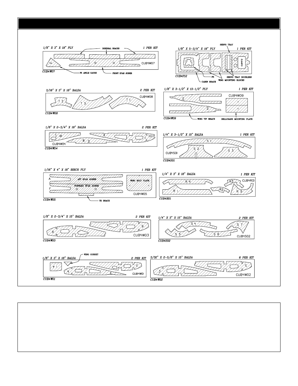 Die-cut drawings | Great Planes Piper J-3 Cub 40 Kit - GPMA0160 User Manual | Page 7 / 48