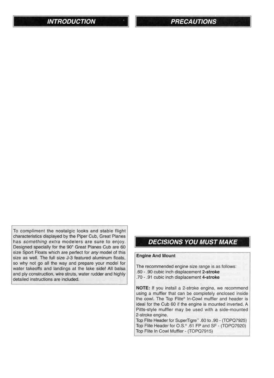 Great Planes Piper J-3 Cub 60 Kit - GPMA0162 User Manual | Page 3 / 52