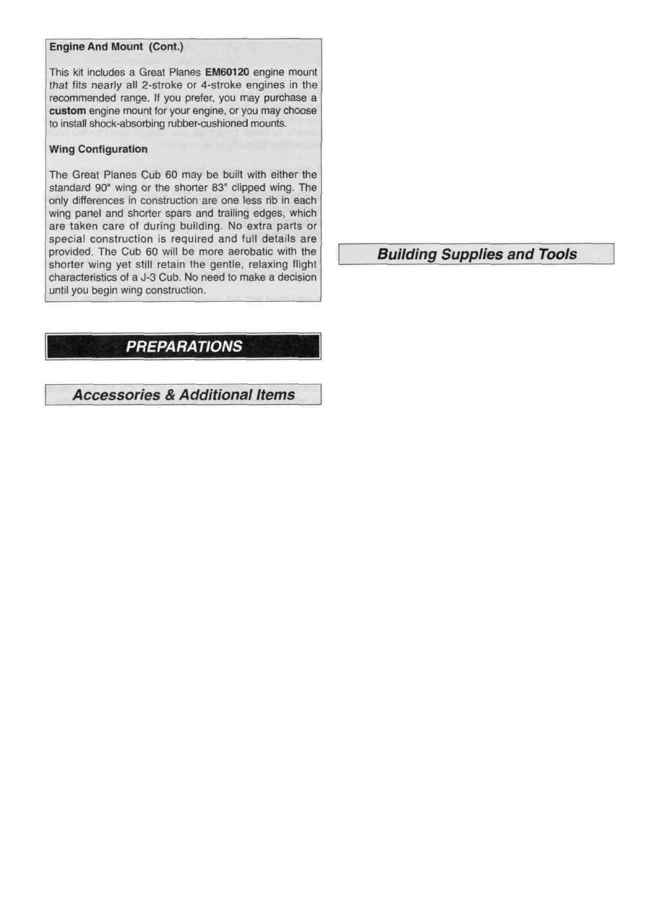 Great Planes Piper J-3 Cub 60 Kit - GPMA0162 User Manual | Page 4 / 52