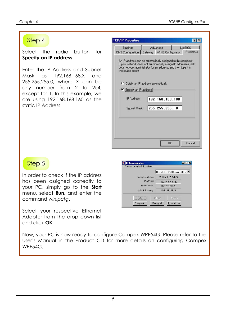 Compex Systems WPE54G User Manual | Page 11 / 22