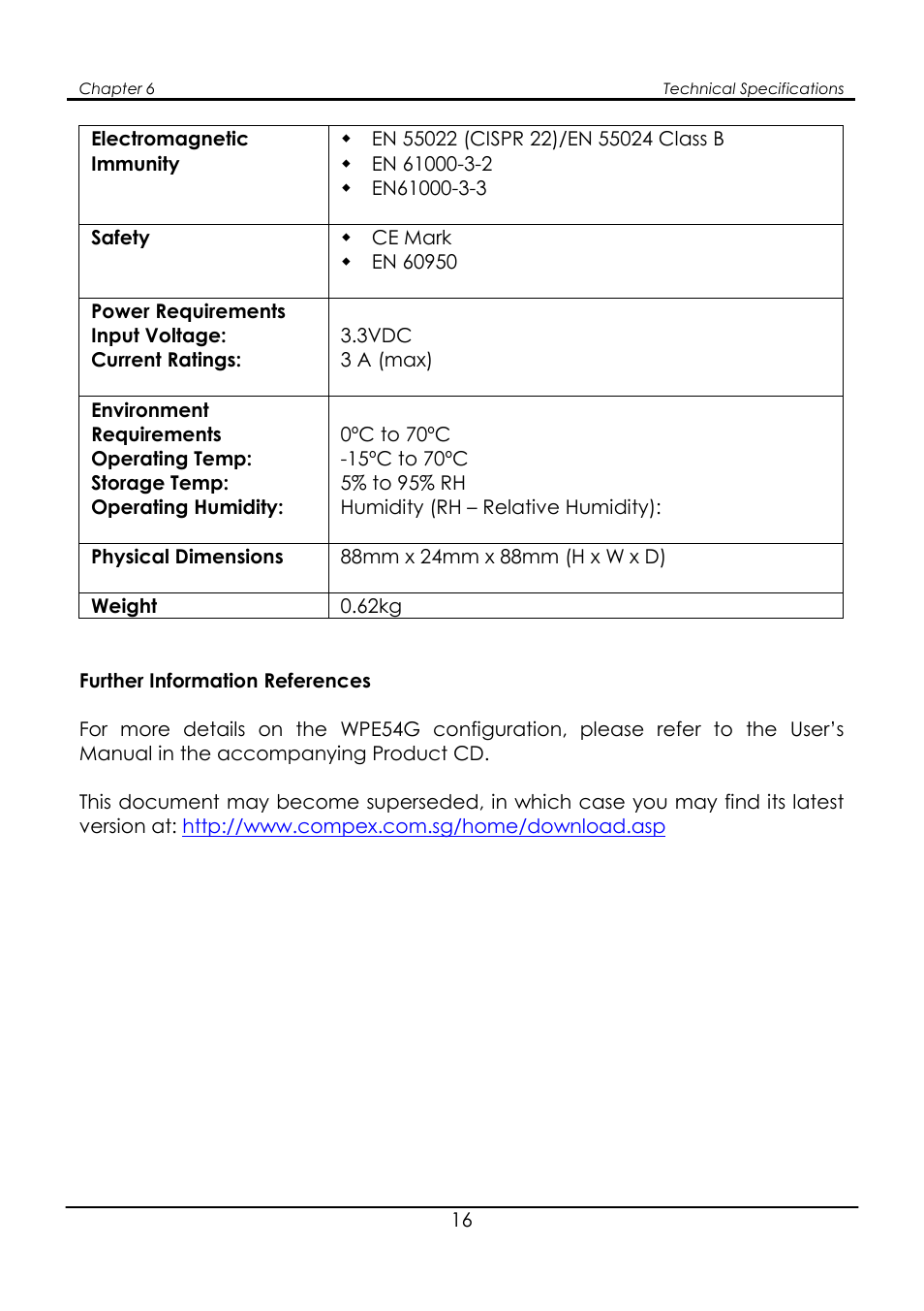 Compex Systems WPE54G User Manual | Page 18 / 22