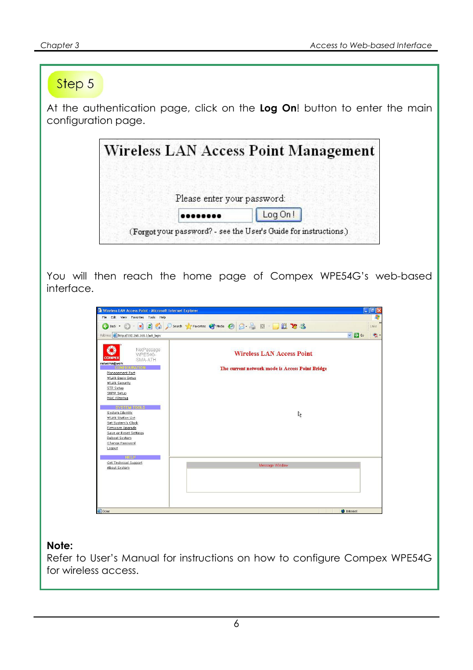 Compex Systems WPE54G User Manual | Page 8 / 22