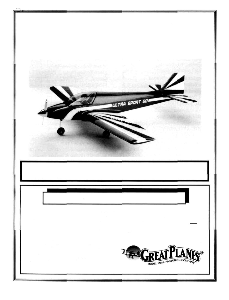 Great Planes Ultra Sport 60 Kit - GPMA0420 Pages 1-27 User Manual | 27 pages